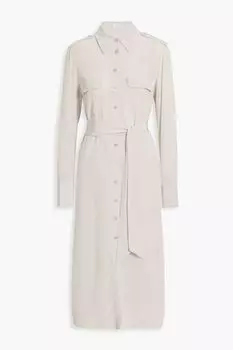 Платье-рубашка миди Zelie из стираного шелка с поясом EQUIPMENT, сиреневый