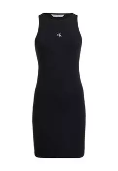 Платье-рубашка «Милан», круглый вырез, спина-борцовка, женское Calvin Klein Jeans, цвет Beh Black