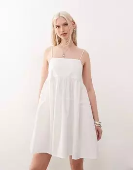 Платье-рубашка мини COLLUSION белого цвета