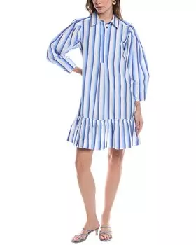 Платье-рубашка мини GANNI, синий