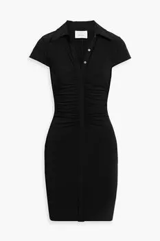 Платье-рубашка мини из джерси Amira со сборками CINQ SEPT, черный