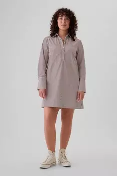 Платье рубашка мини из хлопка Gap, красный