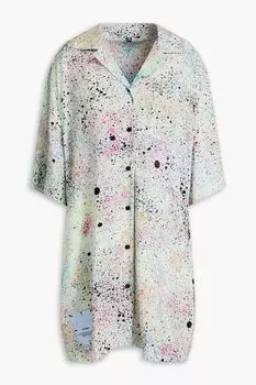 Платье-рубашка мини из крепа с принтом MCQ ALEXANDER MCQUEEN, разноцветный