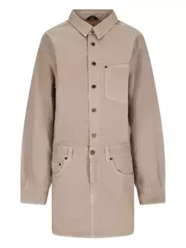 Платье-рубашка мини из смесового льна Destin, нейтральный