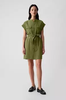 Платье рубашка мини класса Gap, зеленый