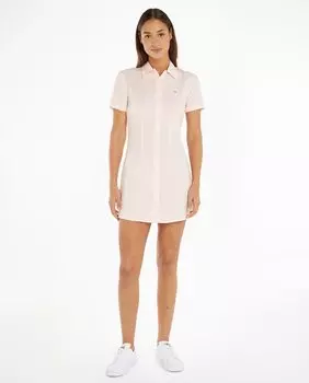 Платье-рубашка мини-кроя с короткими рукавами Tommy Jeans, светло-розовый