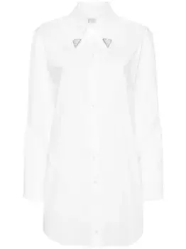 Платье-рубашка мини с металлическими нашивками Giuseppe Di Morabito, белый