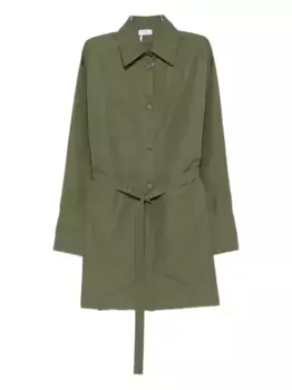 Платье-рубашка мини с поясом на талии Akris Punto, зеленый