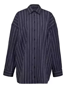 Платье-рубашка мини в полоску BALENCIAGA, синий