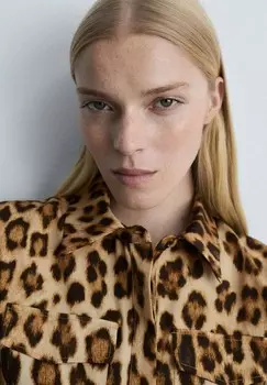 Платье-рубашка MIRIAM Mango, коричневый