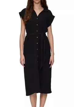 Платье-рубашка MIT BINDEGRTEL QS, черный