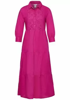 Платье-рубашка MIT STICKEREI Street One, розовый
