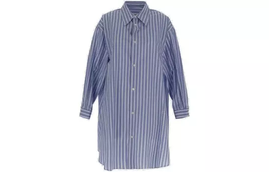 Платье-рубашка Mm6 Maison Margiela в полоску, синий