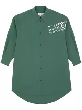Платье-рубашка MM6 Maison Margiela, зеленый
