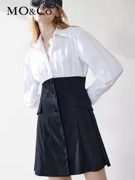 Платье-рубашка Moco с высокой талией, белый