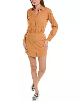 Платье-рубашка Monrow Poplin Easy, коричневый