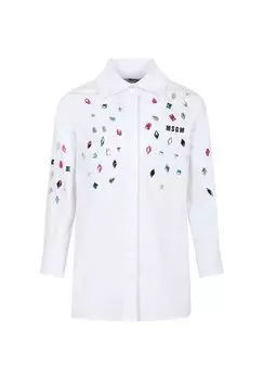 Платье-рубашка MSGM, белое