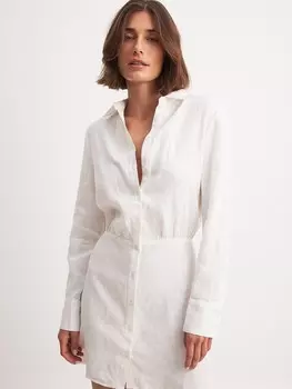 Платье рубашка NA-KD Shirt Dress, белый