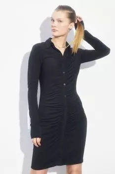 Платье-рубашка на пуговицах H&amp;M, черный