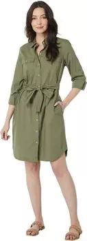 Платье-рубашка на пуговицах спереди Signature Camp L.L.Bean, цвет Olive Gray
