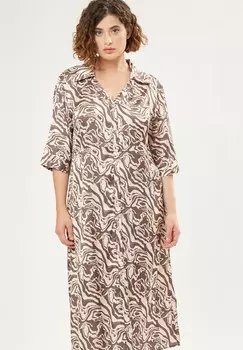 Платье-рубашка на талии ALL-OVER PRINT Maison Form'elle, коричневый