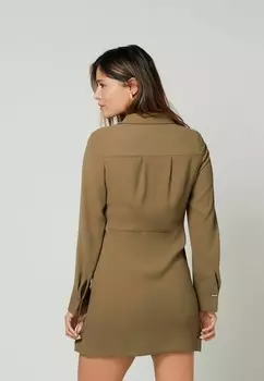 Платье-рубашка на талии ASYMMETRIC CREPE Next, зеленый