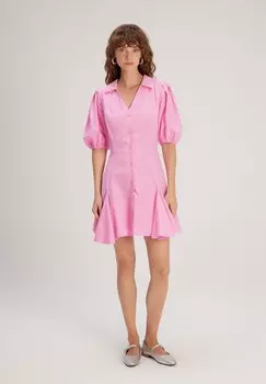 Платье-рубашка на талии BALLOON SLEEVELES MINI adL, розовый