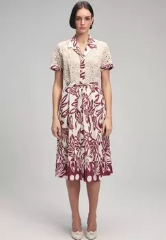 Платье-рубашка на талии GARNISHED PRINTED adL, цвет Patterned Vanilla