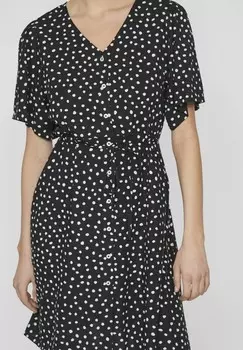 Платье-рубашка на талии KURZARM VILA, цвет Black