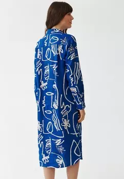 Платье-рубашка на талии MEKO 1 TATUUM, синий