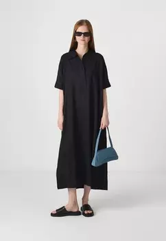 Платье-рубашка на талии POPOVER GAP, черный