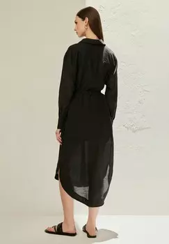 Платье-рубашка на талии REGULAR FIT Next, черный