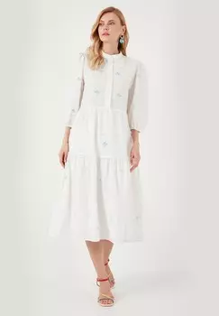 Платье-рубашка на талии REGULAR FIT LELA, белый