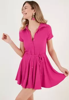 Платье-рубашка на талии REGULAR FIT LELA, розовый