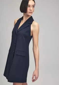 Платье-рубашка на талии SLEEVELESS BUTTONED FRONT adL, темно-синий