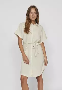 Платье-рубашка на талии VINANNA DRESS VILA, бежевый