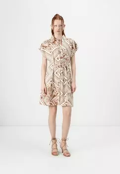 Платье-рубашка OBJLYDIA SHORT DRESS Object, бежевый