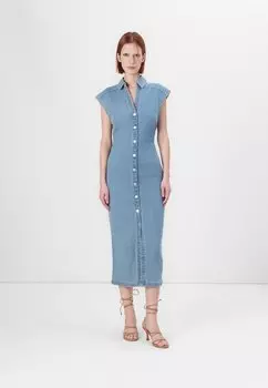 Платье-рубашка ONLBABE CAPSLEEVE MIDI DRESS - Denim dress ONLY, цвет Light Blue Denim