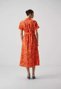 Платье-рубашка Onlcallie Shirt Midi Dress ONLY, оранжевый