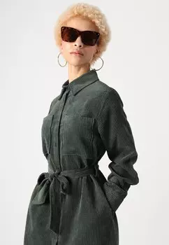 Платье-рубашка ONLMERLE BELTET DRESS ONLY Petite, темно-зеленый
