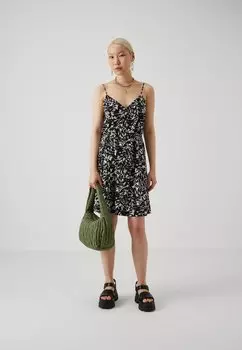 Платье-рубашка Onlnova Life Lux Strap Button Dress ONLY, черное