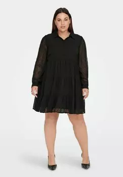 Платье-рубашка ONLY Carmakoma CURVY HIGH NECK, черный