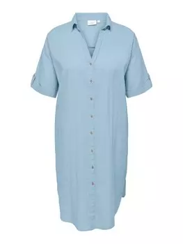 Платье-рубашка ONLY Carmakoma, светло-синий