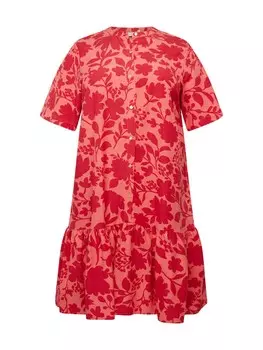 Платье-рубашка Only Carmakoma URANUS, цвет Red/Melon