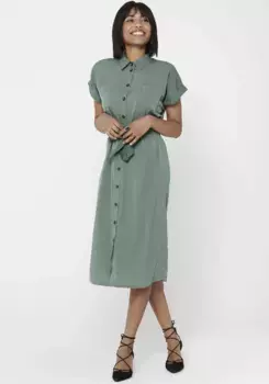 Платье-рубашка ONLY "ONLHANNOVER S/S SHIRT DRESS NOOS WVN", цвет Laurel Wreath