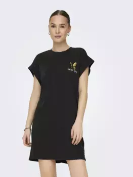 Платье-рубашка ONLY "ONLLUCY LIFE S/L BUTTERFLY DRESS BOX JRS", черный