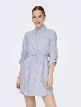 Платье-рубашка ONLY "ONLSARAH LS SHIRT DRESS WVN", синий