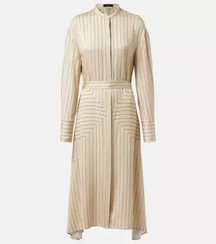 Платье-рубашка Orlana из смесового шелка Joseph, Affogato/Black