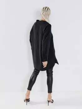 Платье-рубашка оверсайз из купро Raey, черный