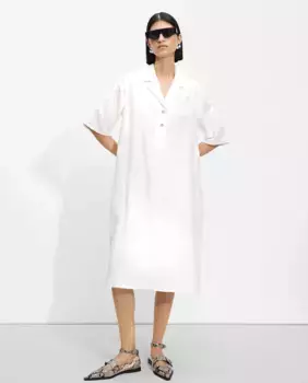 Платье-рубашка оверсайз миди на пуговицах Parfois, белый